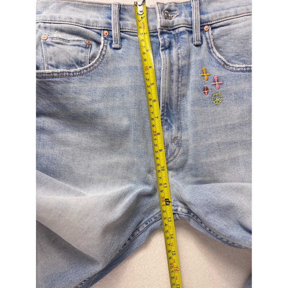 MOTHER Jeans Women Embroidered Bloom Flare Crop Light Wash Denim Size 28 - Picture 11 of 14